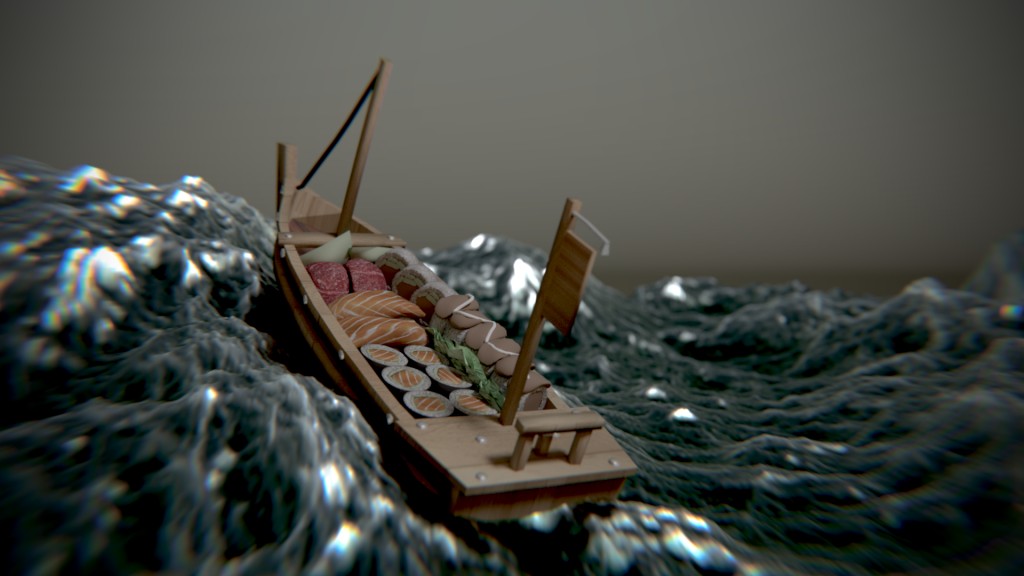 Sushi Boat in the Ocean preview image 1